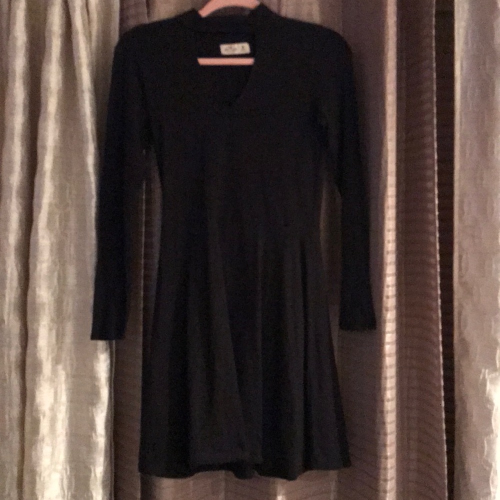 Open neck black dress